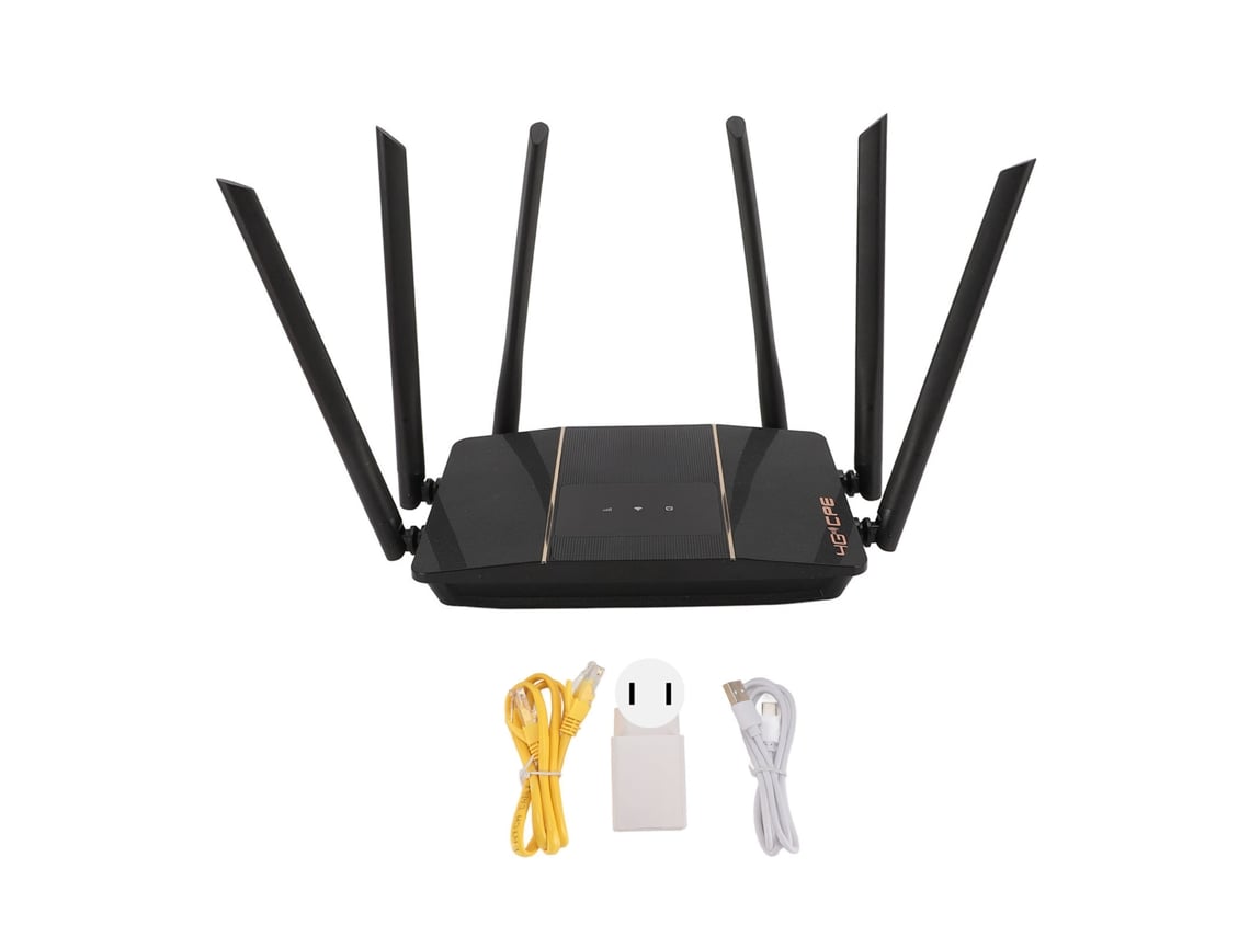 Roteador Sem Fio 4g Lte 2.4g 300mbps Com 4 Antenas 5dbi Recarregável E Plugue Eua