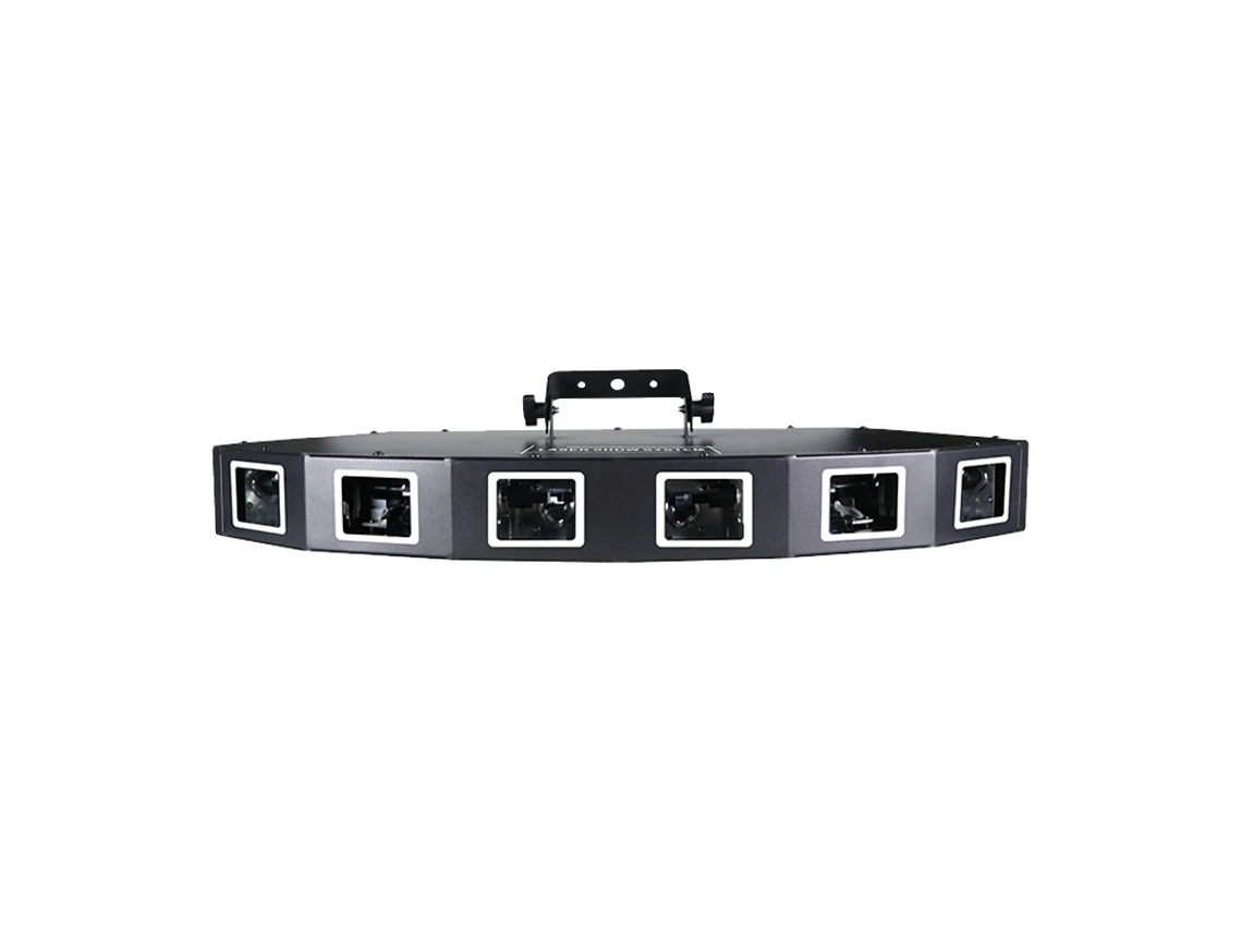 Proyector láser, control DMX, efectos a todo color, negro, enchufe europeo OEM