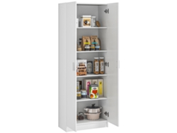 Armario multifuncional moderno con 5 estantes ajustables, madera, 165 cm, blanco.