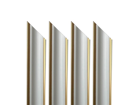 4 Barras Enteras Precortadas en Ángulo para Panel Boiserie en Polímeros Línea Oro Doble Hilo Oro Ral 9010 Varios Tamaños 4 Barras de 150Cm PARQUET ...