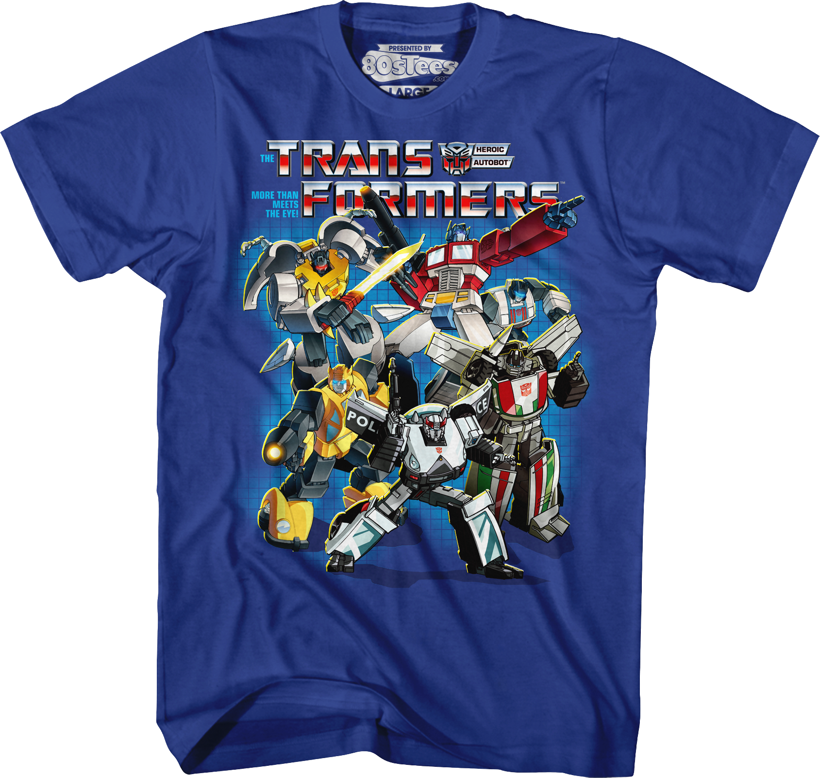 Camisetas Unisex DEEPSTONE Royal Blue Autobots Collage Transformers Azul real (M)