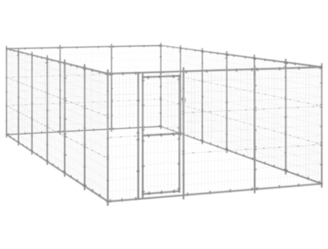vidaXL Perrera de exterior de acero galvanizado 21,78 m²