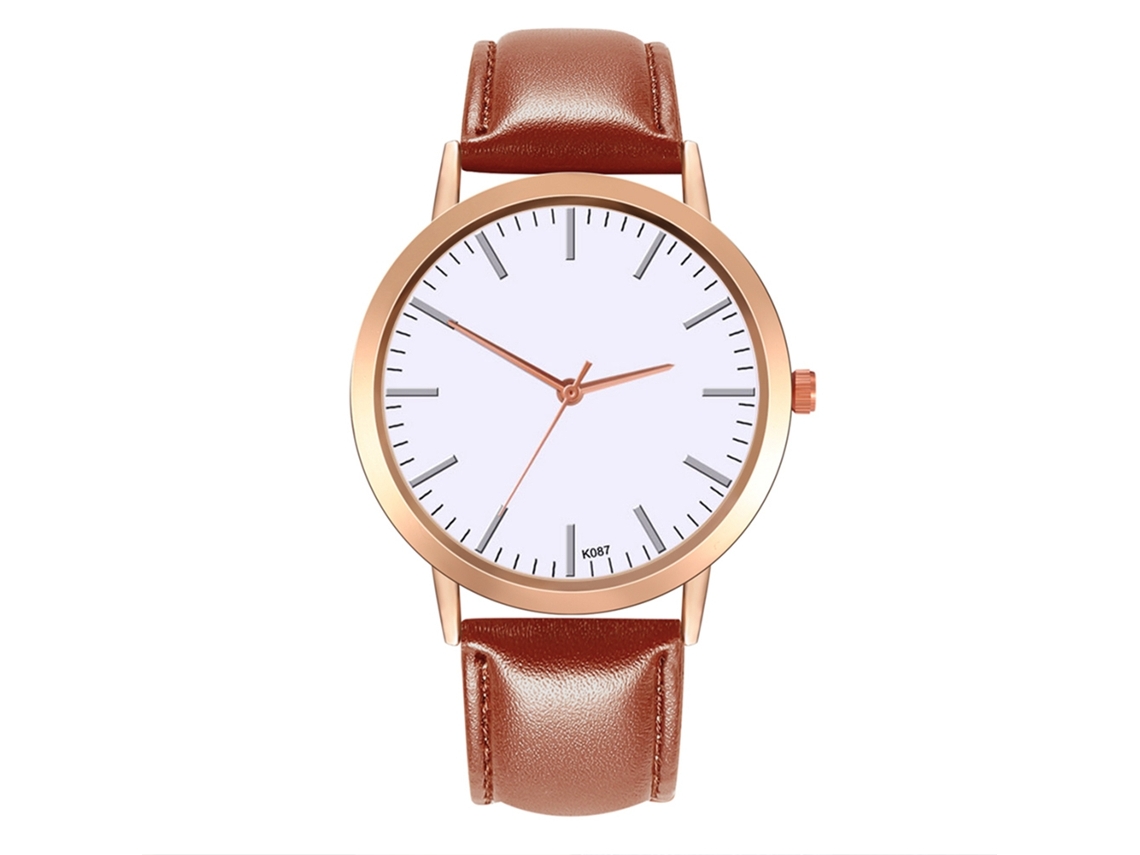 Reloj De Cuarzo Con Correa De Cuero, Nuevo Estilo, Decoración Para Mujer (café Claro)