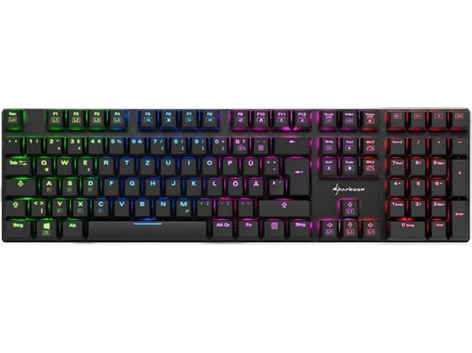 Teclado Gaming SHARKOON PureWriter RGB (Mecánico - Alemán - Negro)