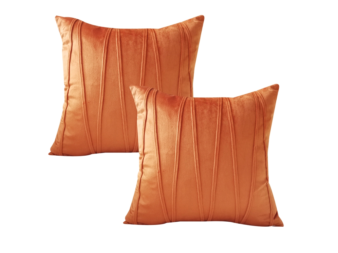 Juego De 2 Fundas De Almohada Decorativas Azul Marino, 45 X 45 Cm