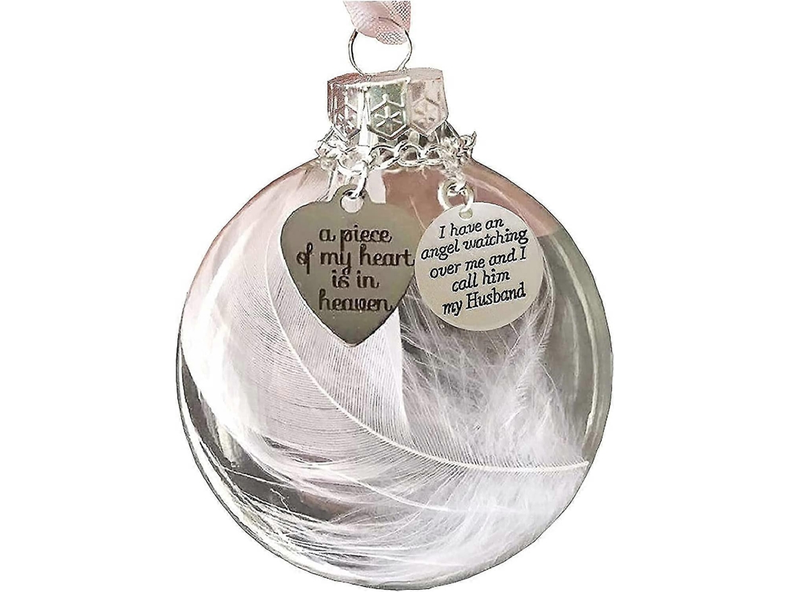 Rebe-adorno Navideño Bola Plumas Ángel - Un Pedazo De Mi Corazón En El Cielo Para Decorar Árbol, Ventana, Puerta O Mochila