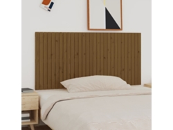 Cabecero Cama Pared Madera Maciza Pino Marrón Miel 185x3x90 Cm