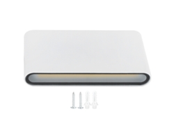 2026-lámpara De Pared Led 12w Cob Aluminio Exterior Jardín Ip65 Impermeable Ac85-265v Carcasa Blanca Luz Cálida