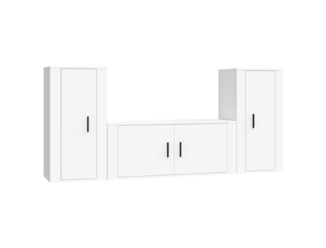 Conjunto 2 de muebles de TV VIDAXL madera contrachapada blanco
