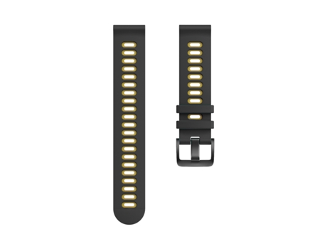 Pulseira de relógio de silicone para Garmin Forerunner 245 Huawei/Huami NegroAmarillo 22 mm