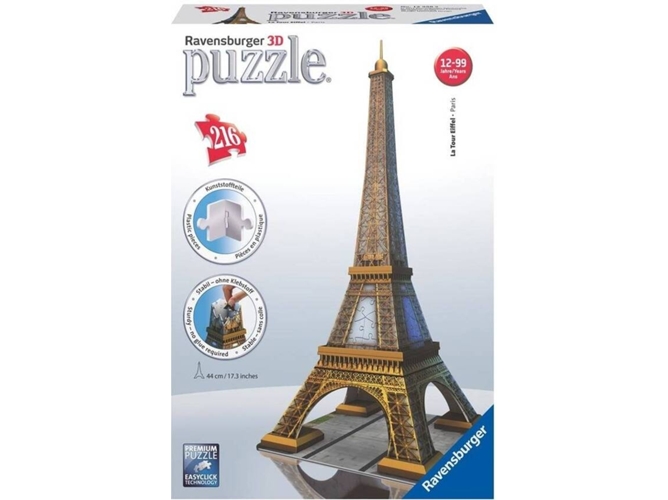 Puzzle 3D RUNADRAKE Torre Eiffel (Edad Mínima: 12 - 216 Piezas)