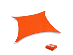 Vela de sombra rectangular impermeable, resistente al viento y a los rayos UV, ideal para patios MDUG (naranja)