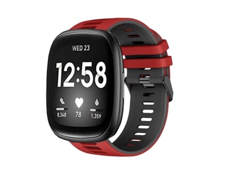 Correa para Fitbit by Google Versa 2 Rojo y Negro