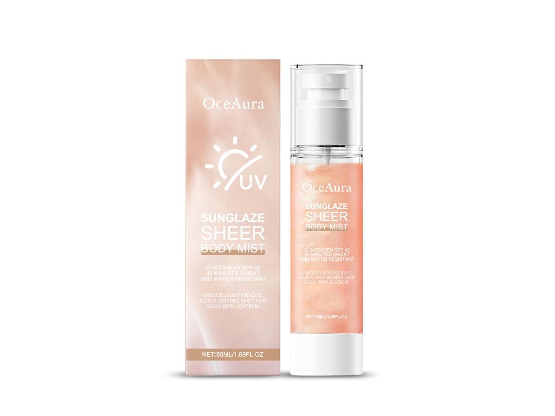 Spray protector solar refrescante con alto factor de protección solar (SPF).