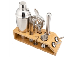 Juego de coctelera de acero inoxidable de 9 piezas con soporte de almacenamiento DIGITALLAB (350 ml)