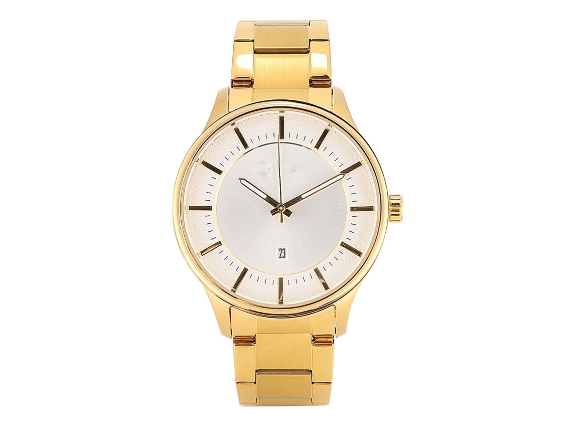 Reloj De Cuarzo Para Hombre Con Elegante Brazalete De Acero, Resistente Al Agua, Con Calendario Y Estilo Casual.