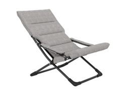 Silla Jardín Plegable Metal Cojín Camping Resistente Gris