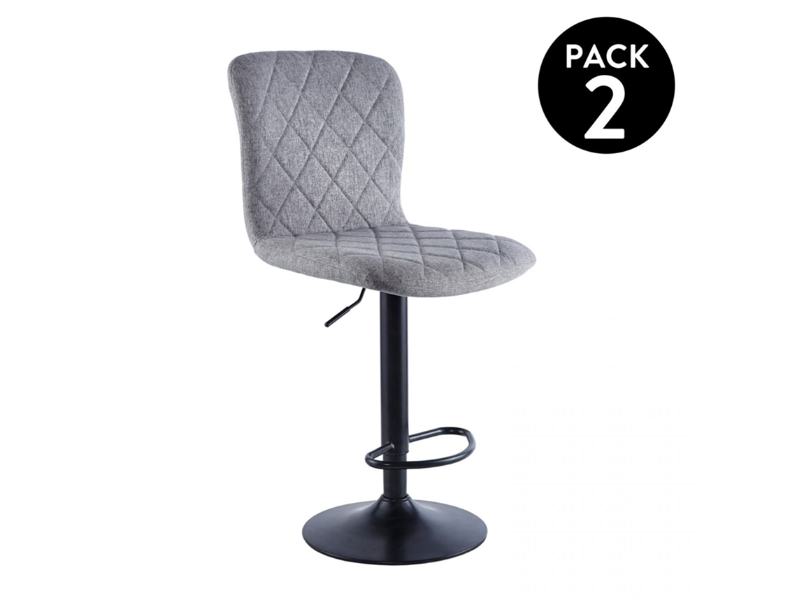 Pack taburetes Britain Tejido Gris - Negro 48 x 98a120 x 52cm cm