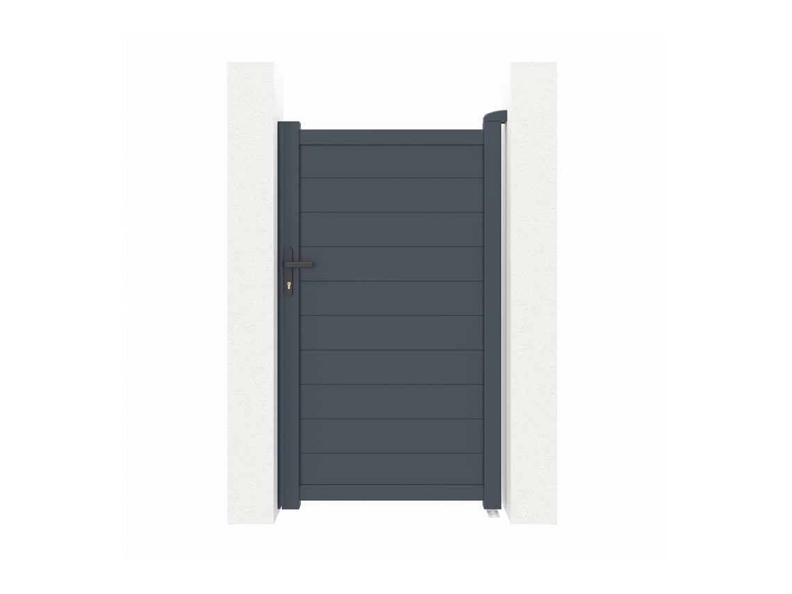Puerta peatonal gris EIGER 1m H.180cm