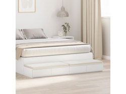 Mesitas de noche blancas de madera de ingeniería, 150 x 36,5 x 16,5 cm, Wsd48361, Lovely Home