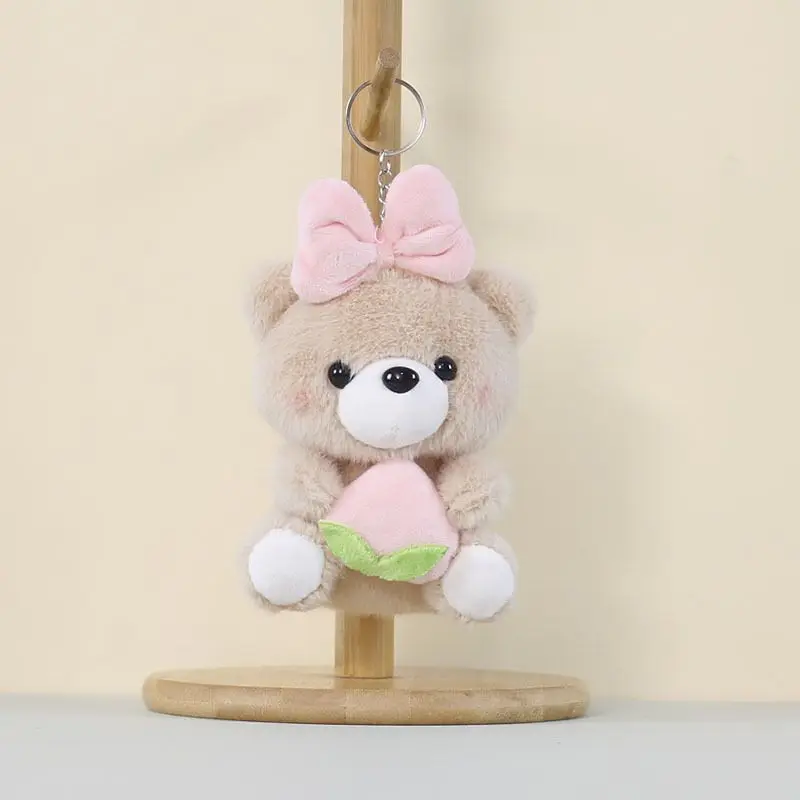 Llavero De Peluche De Frutas Surtidas (gris) De 14 Cm, Bonito, Para Bolso.