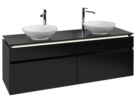 Villeroy &amp Boch Legato Vanity unit B600 1600x550x500mm 2 lavabos iluminación LED