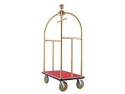 Carrito de equipaje de hotel Succebuy con diseño curvo, capacidad de 680 kg, dorado