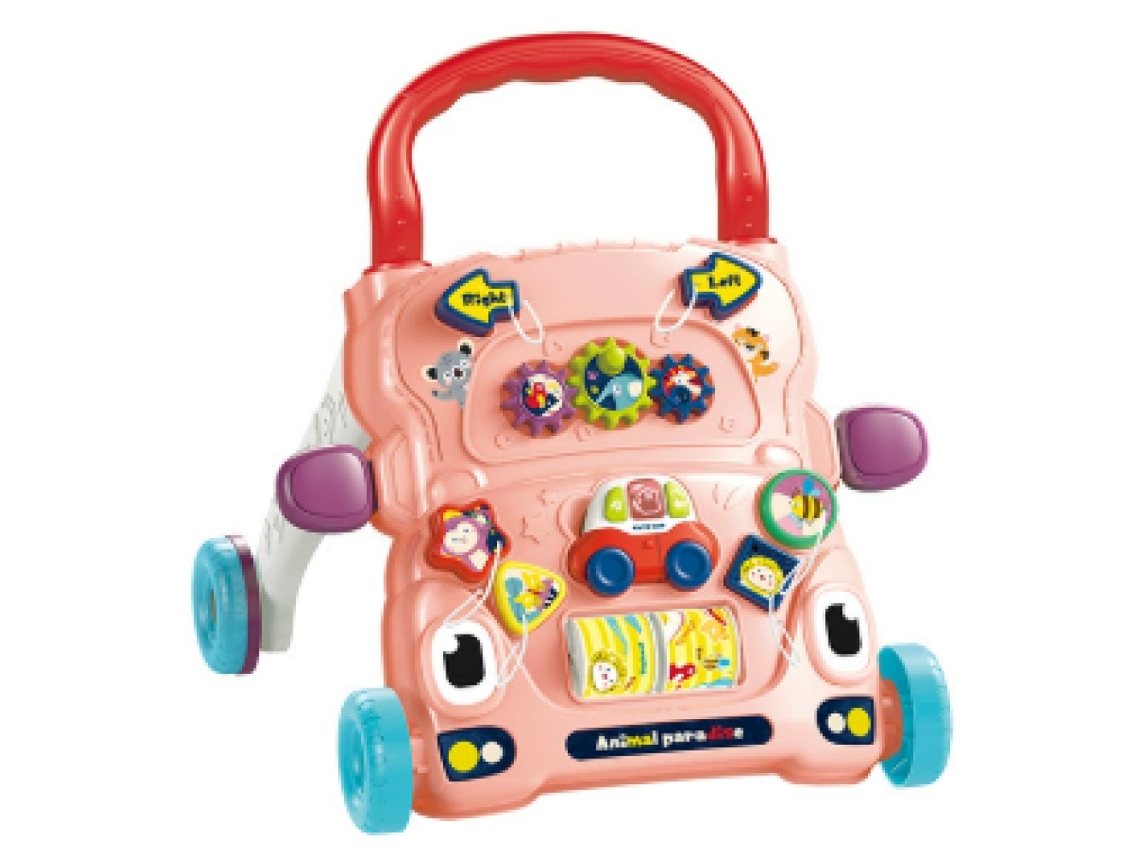 Andador convertible para bebé con actividades, modelo de coche con ojos, color rojo Sstrwgood