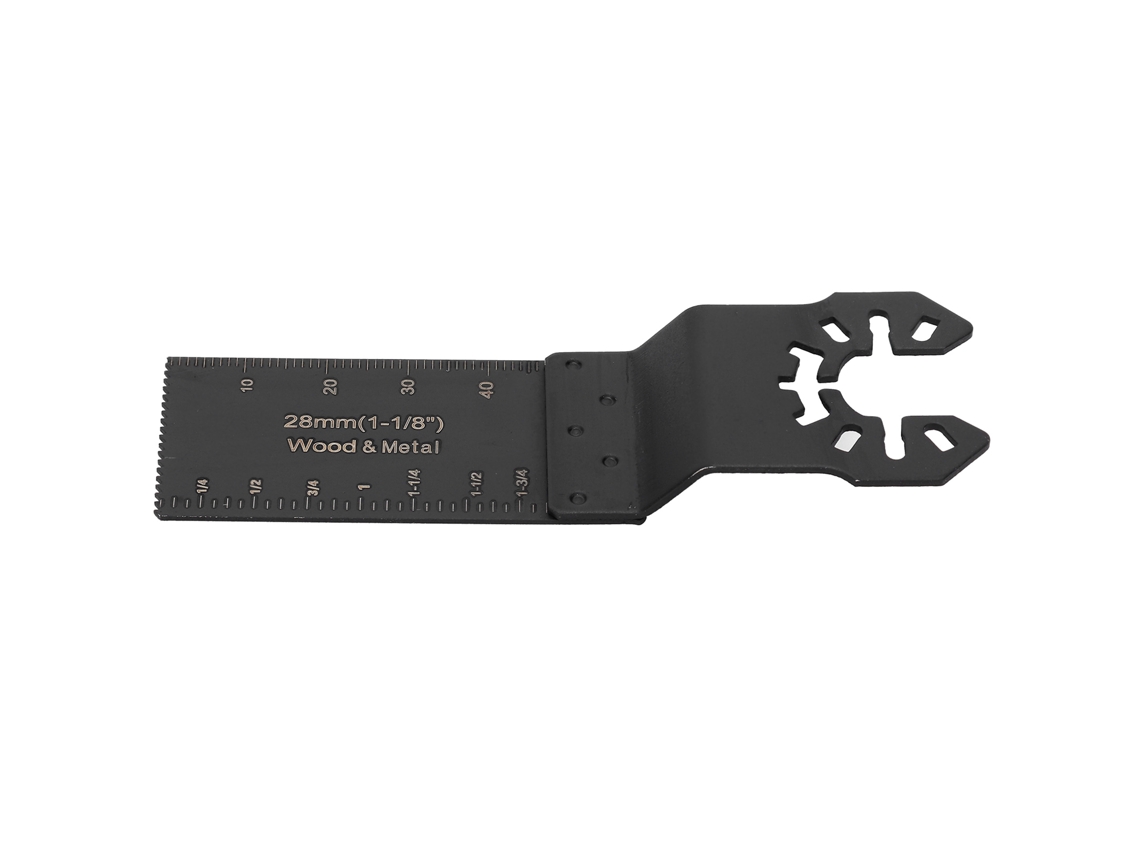 Hoja Universal Para Herramienta Oscilante De 28 Mm, Acero Al Carbono, Alta Capacidad De Corte, Plástico, Madera Y Metales Blandos.