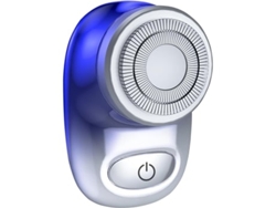 Mini afeitadora eléctrica de bolsillo para hombres y mujeres, recargable, fácil de usar, con un botón, color azul Chaberlu