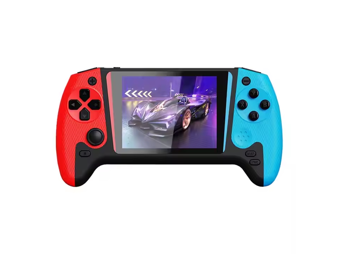 Consola de juegos portátil Gertiz Q21, pantalla HD de 3,5 pulgadas, 500 juegos integrados, rojo y azul.
