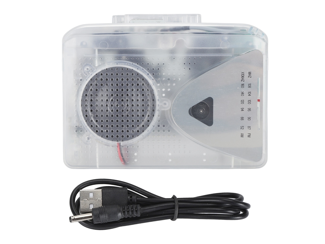 Convertidor Portátil De Casete A Mp3 Con Radio Fm/am Y Conector Para Auriculares De 3,5 Mm.