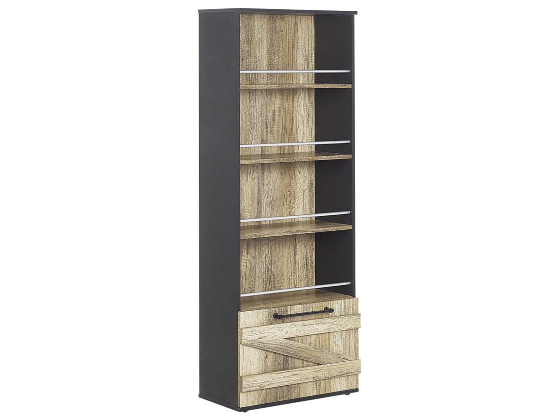 Estantería con 4 baldas BELIANI Salter de Tablero de fibra Madera clara 60x30x163