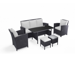 Conjunto de Jardín CONCEPT U Modena (Negro y Blanco - Resina - 210x116x90 cm)