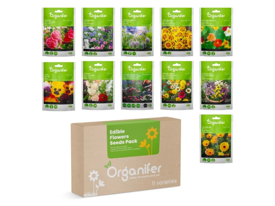 Paquete de Semillas de Flores Comestibles - 11 Tipos - ORGANIFER