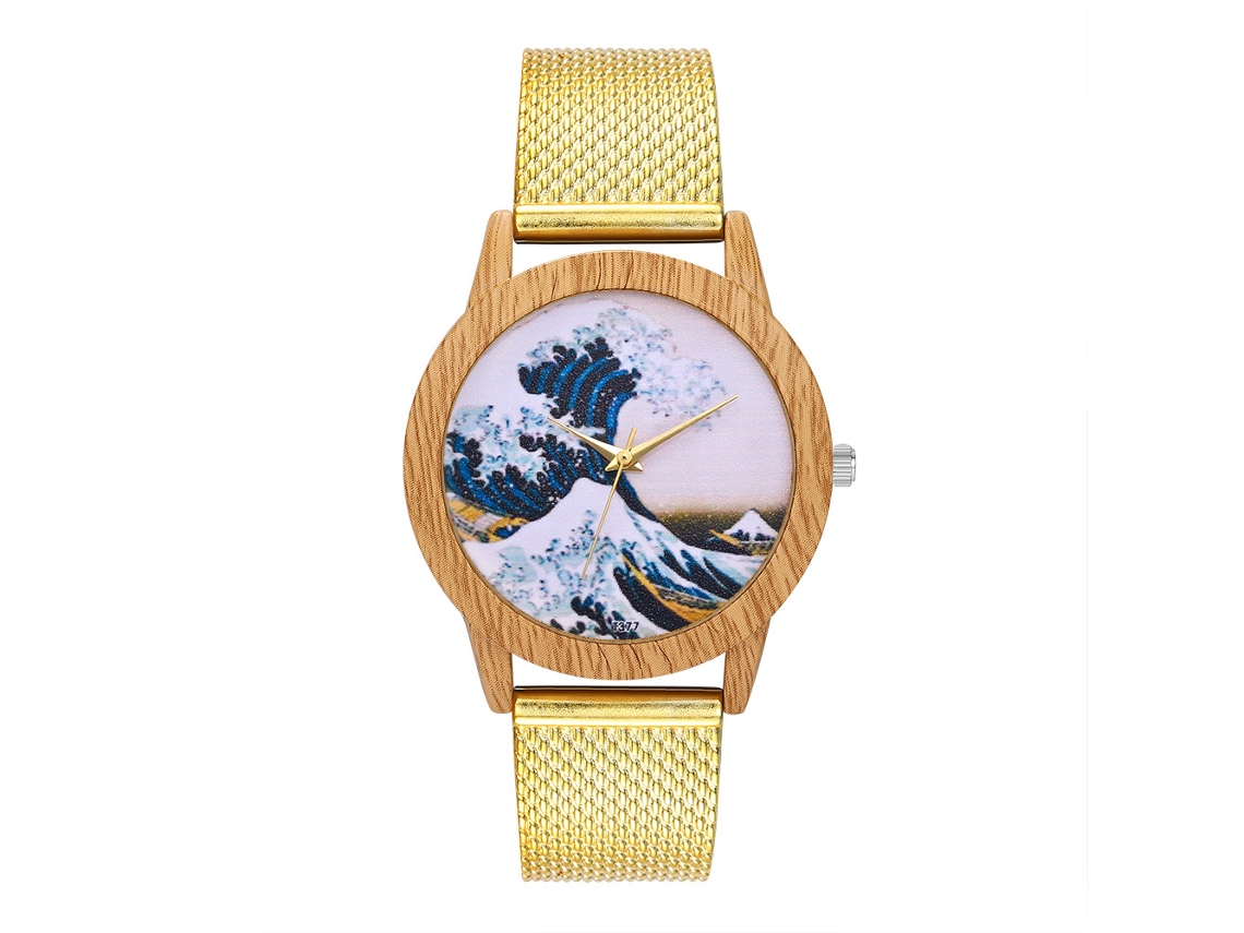 Relógio Analógico De Quartzo Moderno Para Homens E Mulheres Pulseira Casual (ouro)