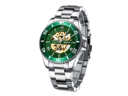 Reloj Mecánico Automático Esqueleto (verde), Reloj De Pulsera Casual Y Elegante Para Hombre.