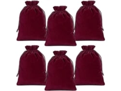 Rebe-32 Bolsas De Terciopelo Con Cordón, 12cm X 10cm Para Joyería, Regalos Y Dulces (rojo Oscuro)