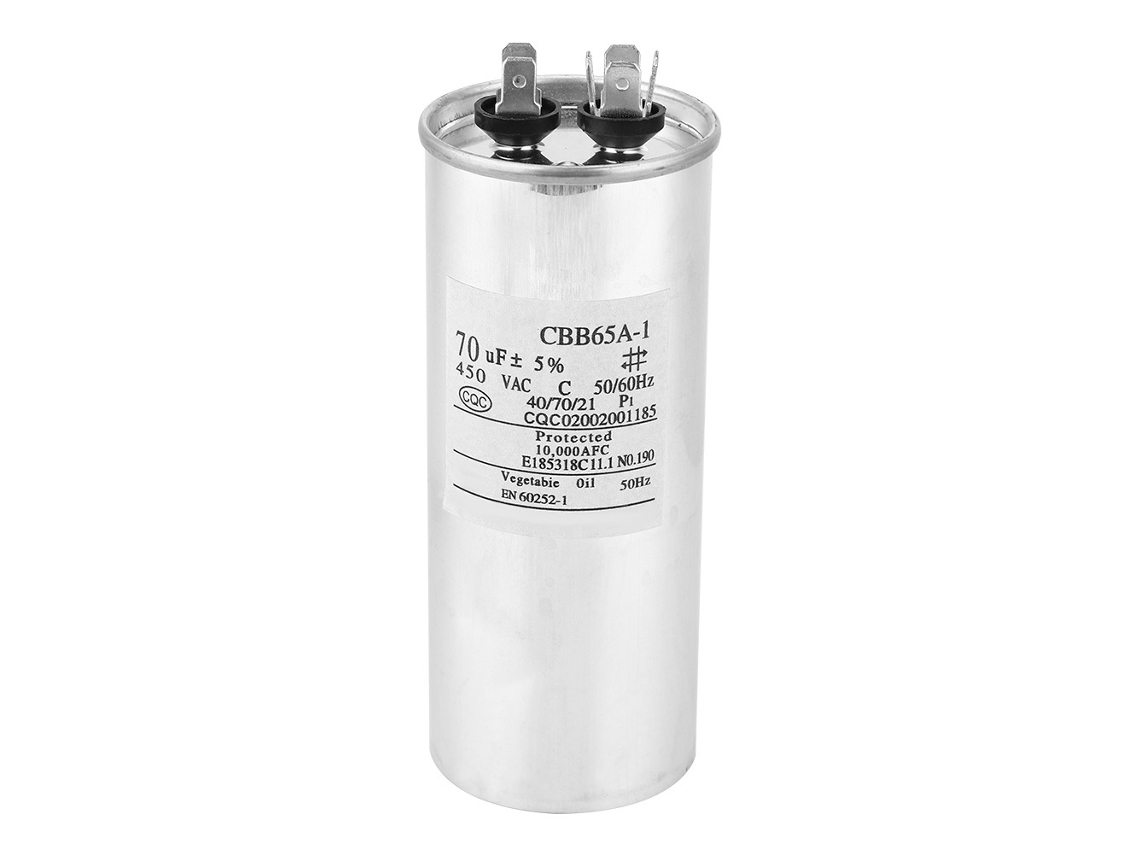 Condensador Cbb65 De 70 Μf Y 450 V Para Compresor De Aire Acondicionado, Aluminio, 125 X 50 Mm