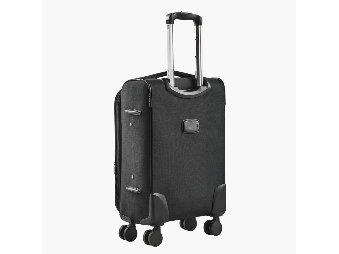 Maleta de viaje expandible Succebuy con ruedas en color negro, dimensiones 505 x 340 x 820 mm