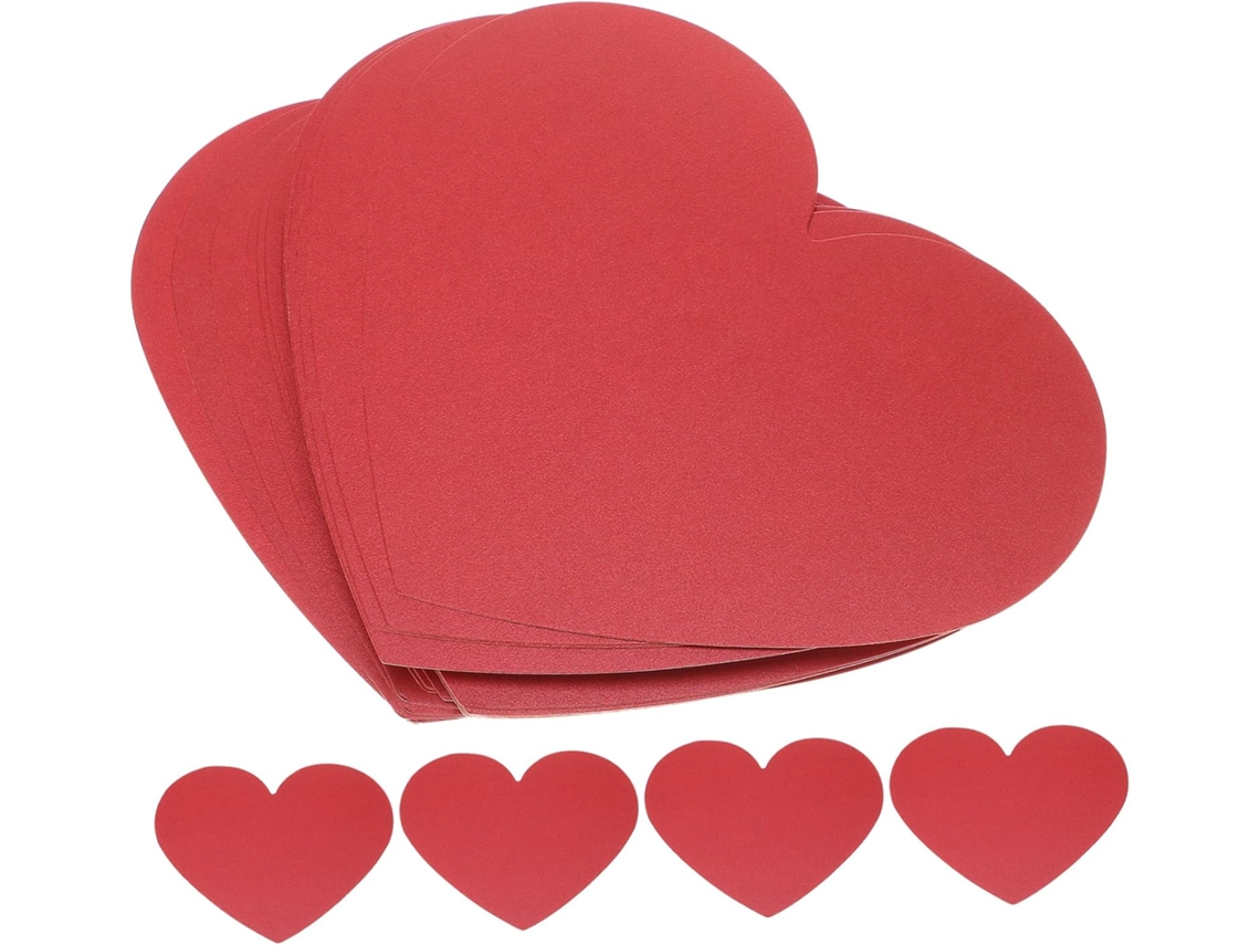 Set de regalo con 40 tarjetas de San Valentín en forma de corazón, hechas de cartulina. CHABERLU