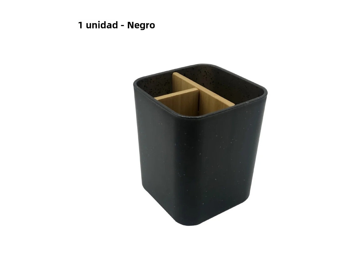 Portacepillos de plástico, organizador de baño, accesorios de baño Mdug (negro, 1 pieza)