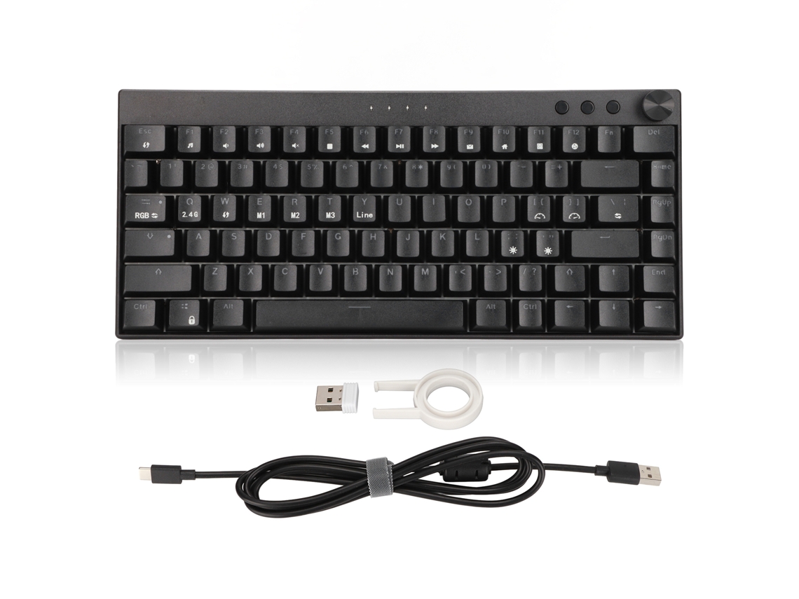 Teclado Mecánico De 82 Teclas, Iluminación Rgb, 3 Modos, Conexión Usb-c, Diseño Ergonómico Para Juegos Y Uso De Oficina, Interruptores Marrones.