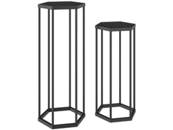 Juego De 2 Soportes Hexagonales De Metal Para Plantas