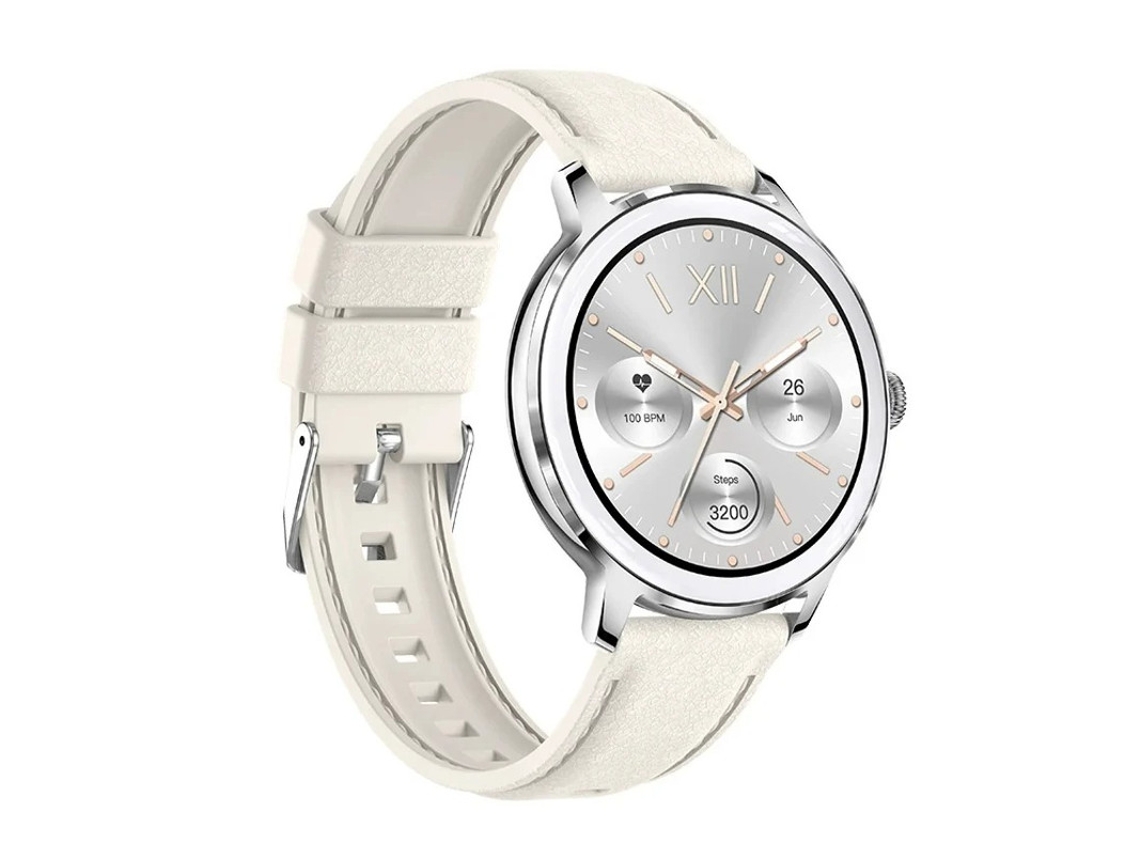 Reloj inteligente Bestvite AMOLED de 1.32" con pantalla grande, múltiples modos de ejercicio, resistencia al agua IP67 (blanco)