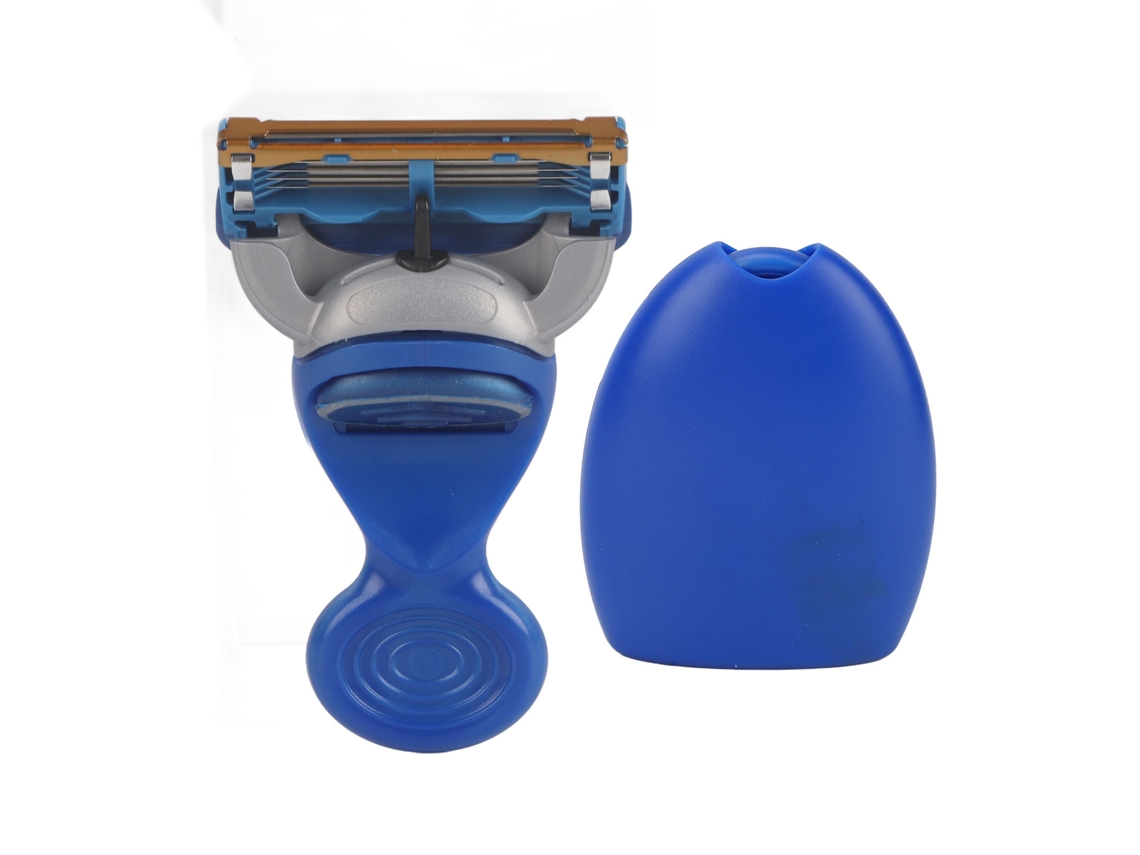 Lâmina De Barbear Manual Com Cabeça Rotativa Botão Removível Lavável Segura Ferramenta De Remoção De Cabelo Azul
