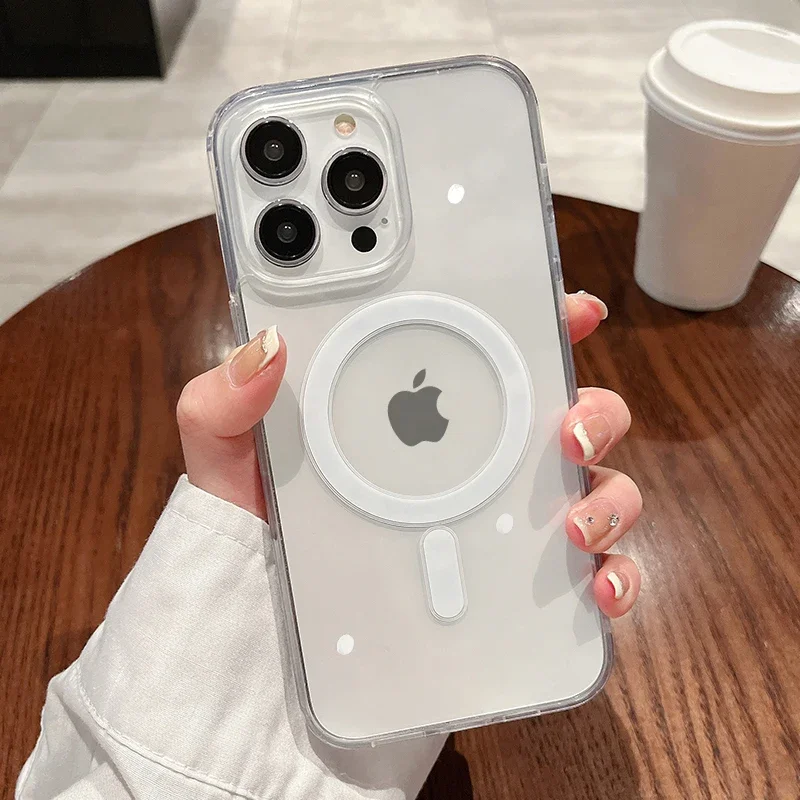 (iphone 13 Pro, Transparente) Funda Transparente Para Teléfono Con Carga Inalámbrica Magsafe, Material Acrílico Magnético.