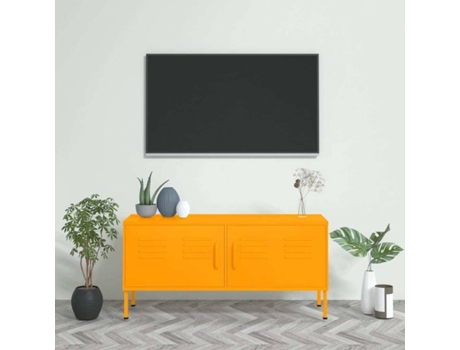 Mueble para la televisión VIDAXL Amarillo Acero (105x35x50 cm)