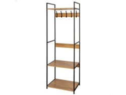 MAX HOME Perchero zapatero madera y acero 3 estantes 60x40x175 cm