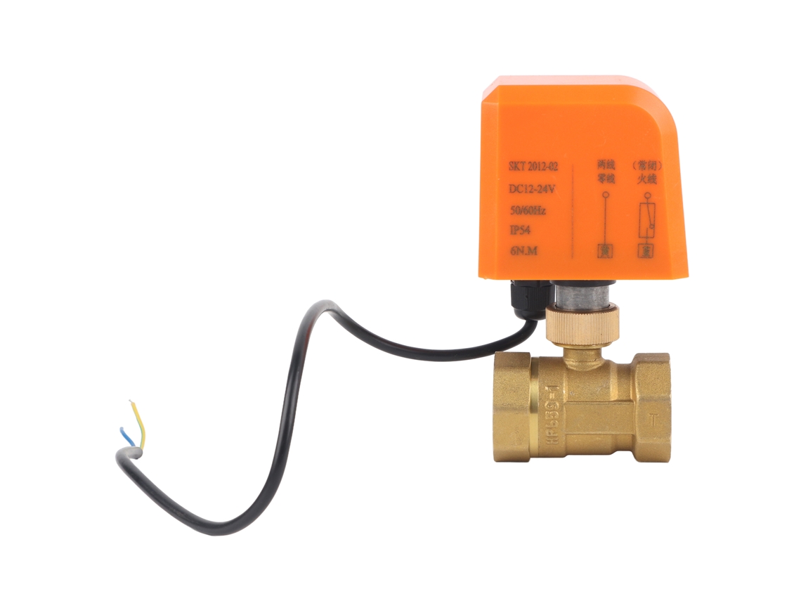 Válvula De Bola Eléctrica De 2 Vías, Motorizada, De Latón, 2 Cables, Dc12/24v, Dn25, A Prueba De Polvo.